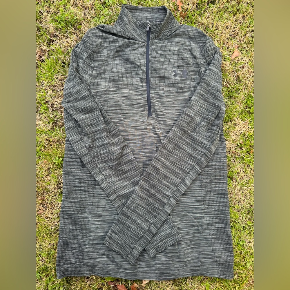 SM Fitted Men’s Under Armour Olive Green Threadborne Heat Gear 1/4 Zip Pullover